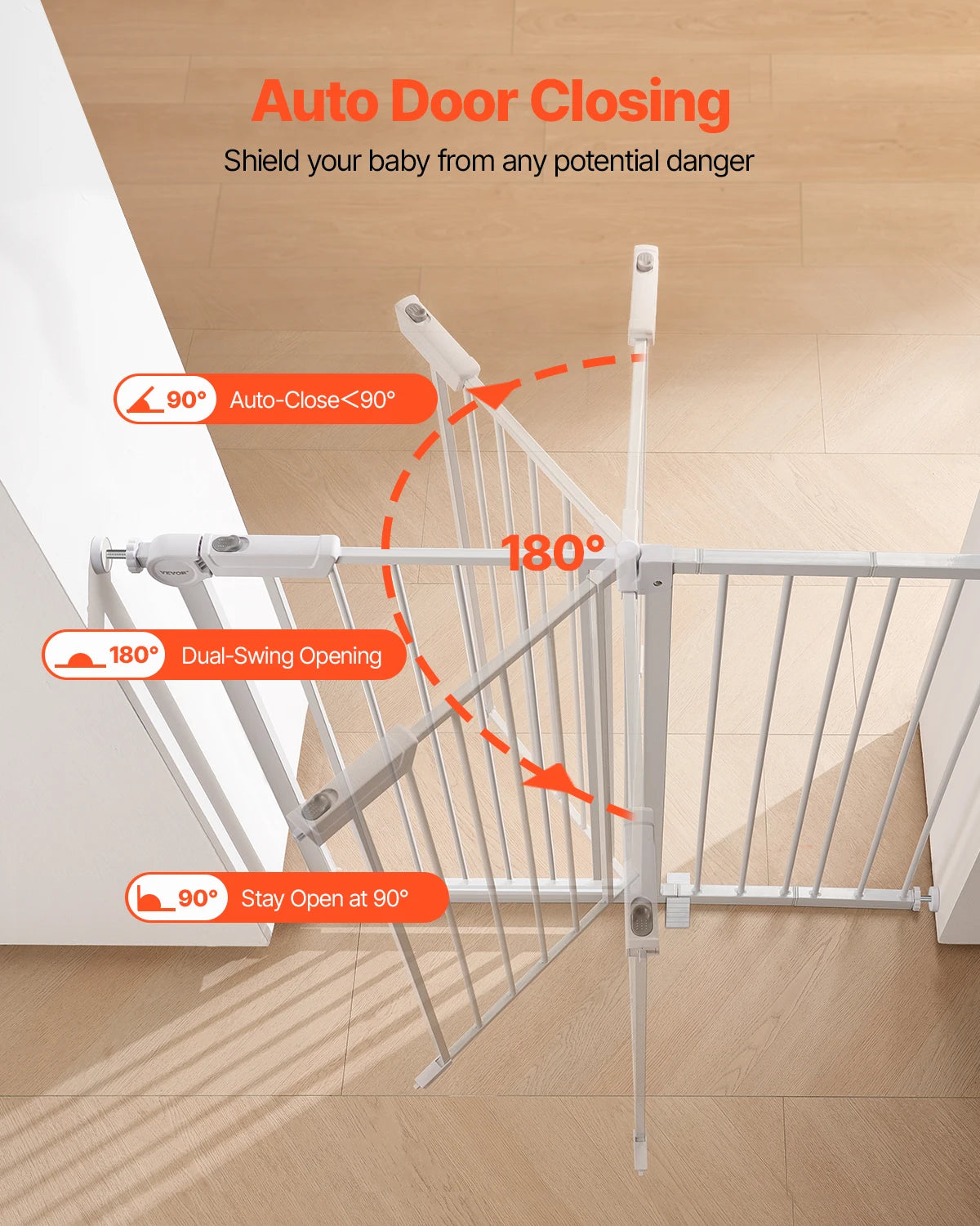 SucceBuy Baby Gate Walk Through Doorways Pressure Mounted