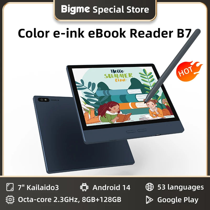 BIGME B7 Ebook Reader 300 PPI EInkTechnology AndroidOS 14 4G