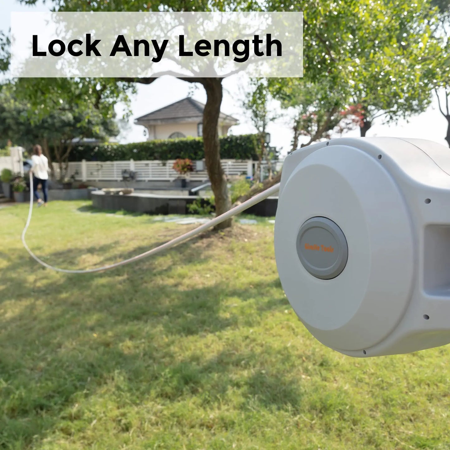 Giraffe Tools CW20 Retractable Garden Hose Reel With Lock