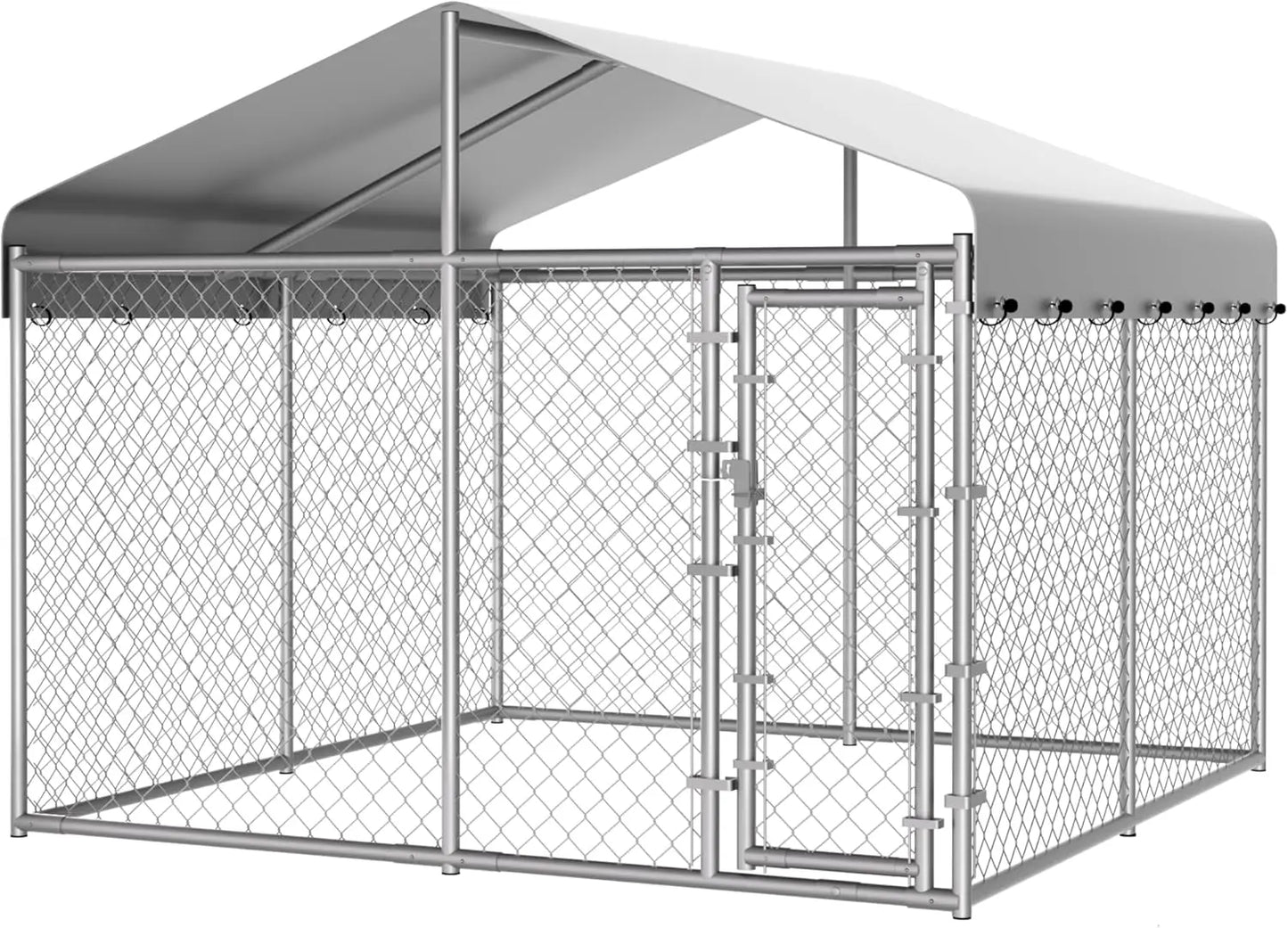 Outdoor Dog Kennel With Roof Anti-Rust Galvanized Chain Link Enclosure
