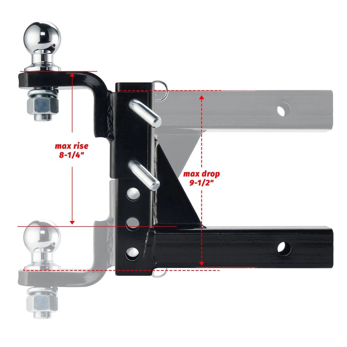 Adjustable Hitch Ball Mount 7500 Lbs For 2 Inch Receiver