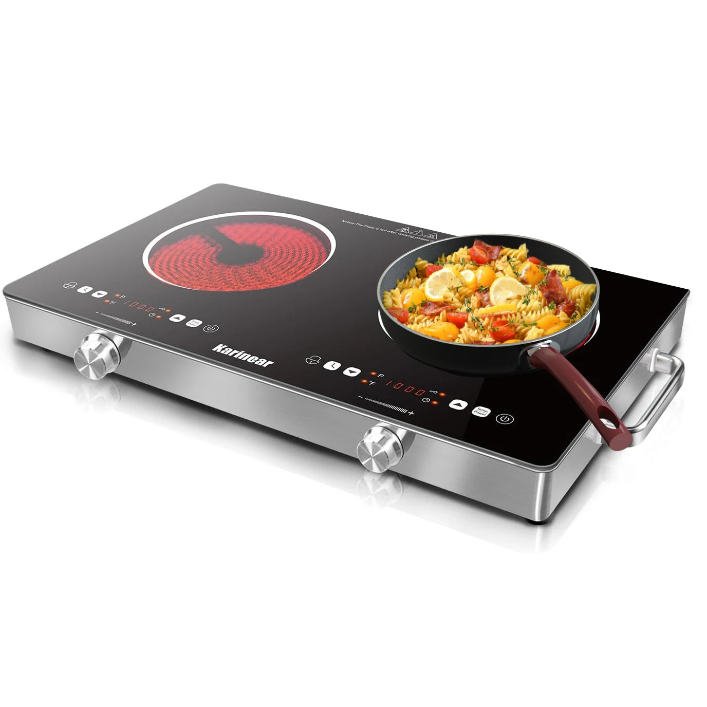 Karinear Ceramic 2 Zone Electric Hob 3200W With Safety Lock