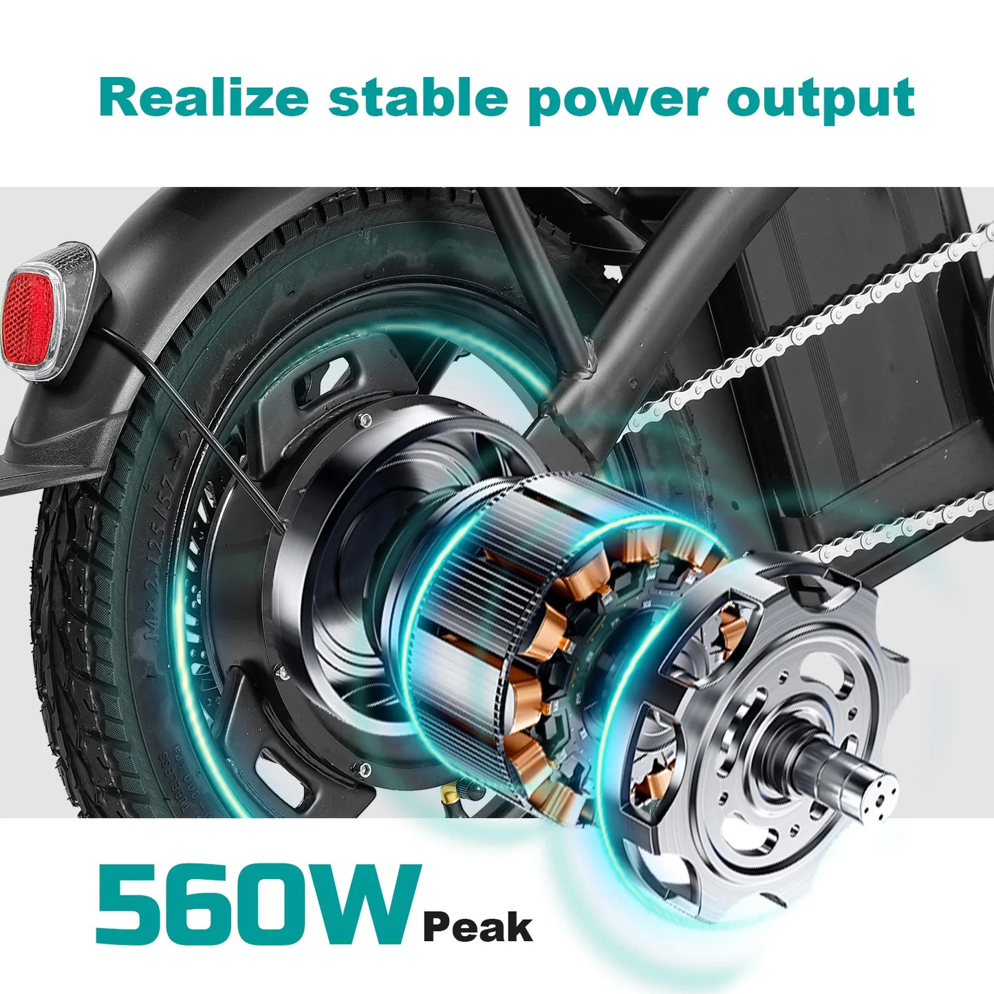 Terrosor Folding Electric Bike 560W 48V Battery 32 Mile Range