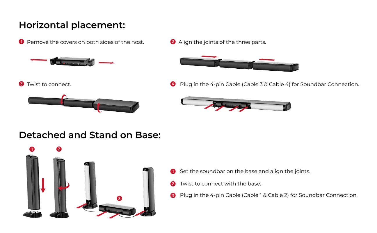 ULTIMEA 410W 7.1ch Soundbar With Wireless Subwoofer And Surround Speakers