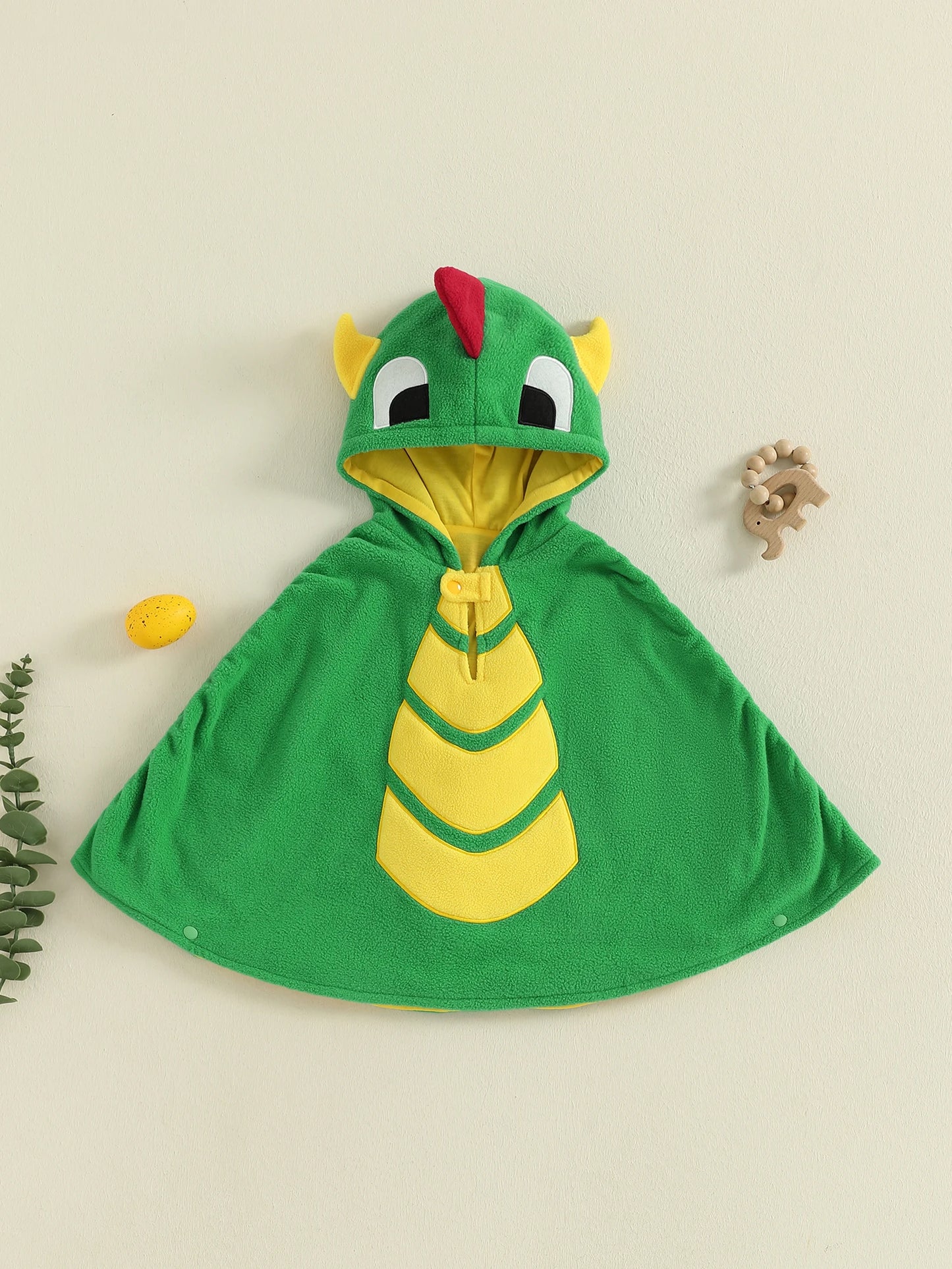 Kids Dinosaur Costume Hooded Cape Dress Up Outfit For Halloween