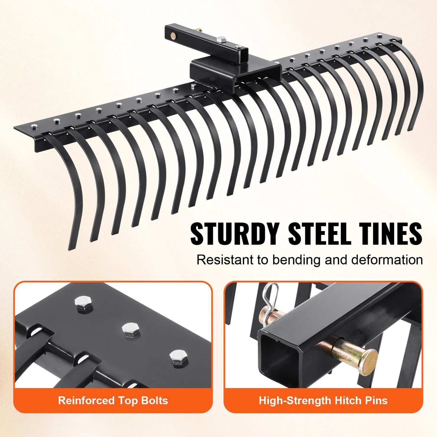 Tow Behind Landscape Rake Dethatcher With 21 Tines