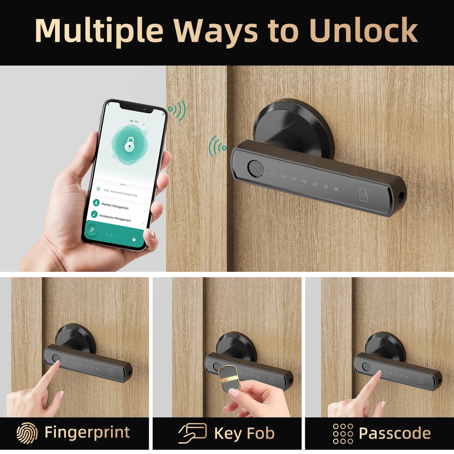 Viladepot Smart Lock With Fingerprint App Control Keypad
