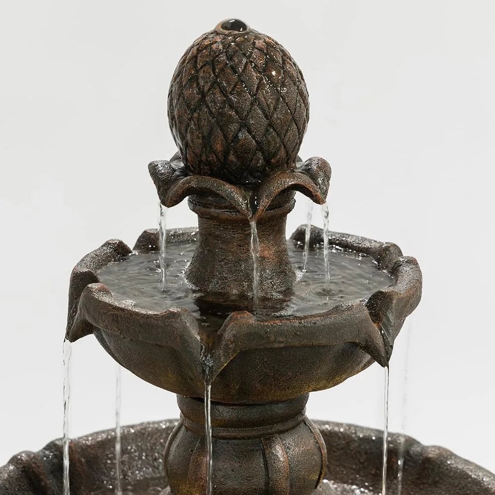 Three Tier Outdoor Water Fountain Weather Resistant Resin Bird Bath
