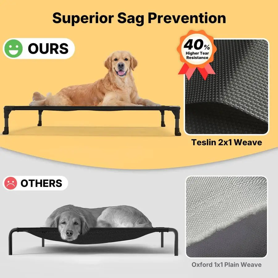 Outdoor Elevated Dog Bed Raised Cot Breathable for Breeds