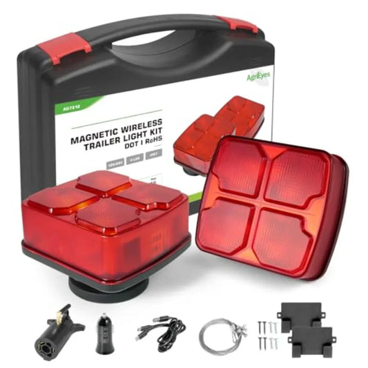 Rechargeable Wireless Trailer Lights Kit With Magnetic Transmitter And Led Tow Light
