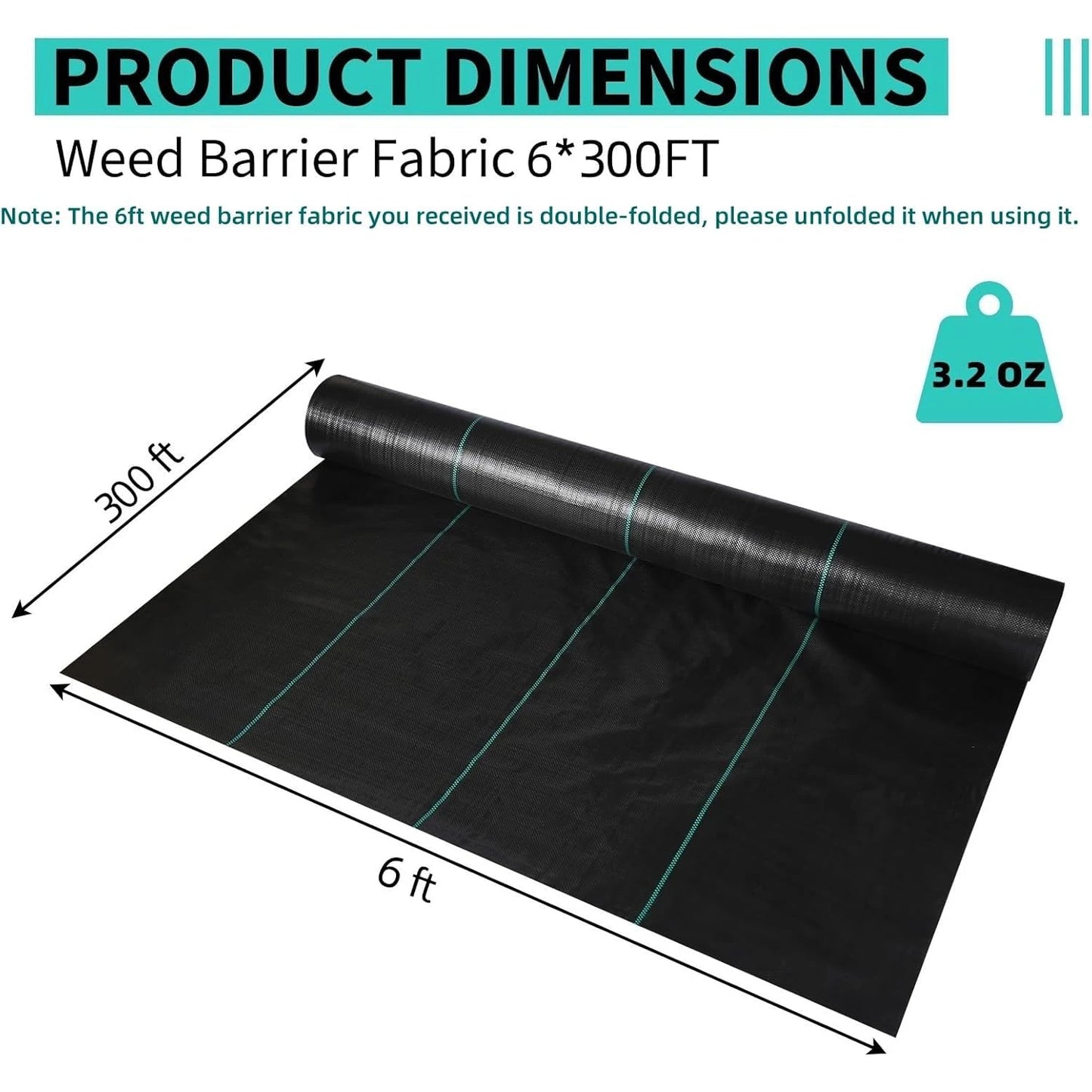 TWISTER.CK Weed Barrier Fabric Heavy Duty Landscape Ground Cover