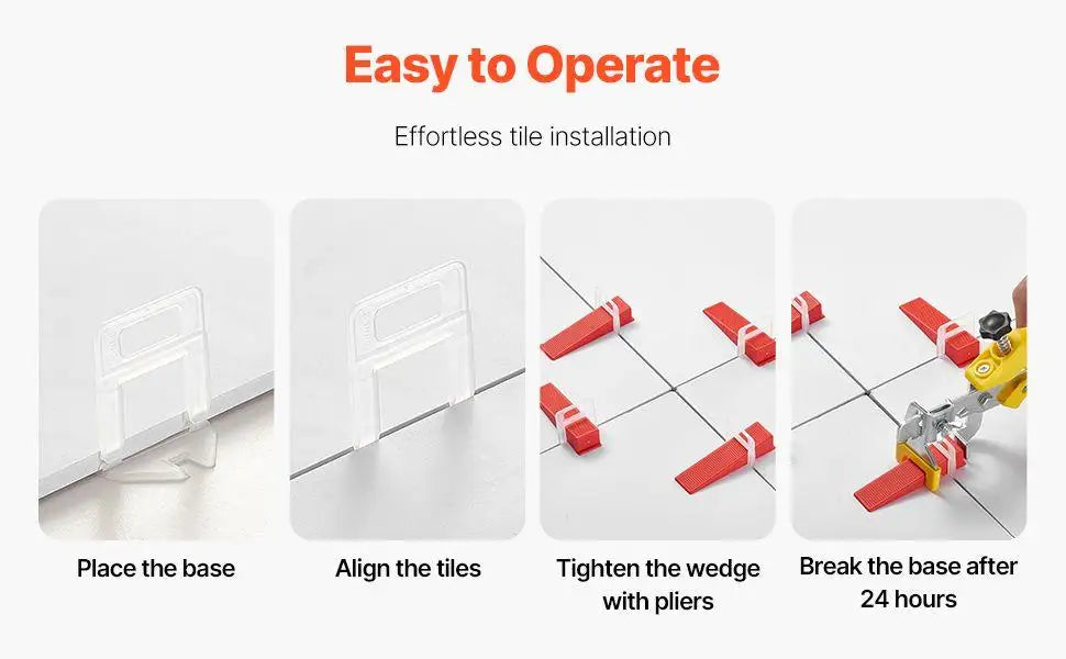 Tile Leveling Clips 700Pc Set With Wedges Pliers Spacing Tool