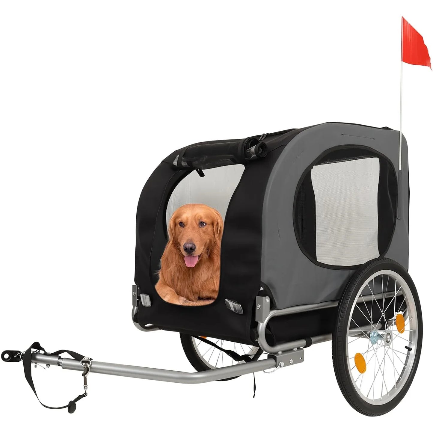 HiMISS Steel Dog Bike Trailer with Universal Coupler