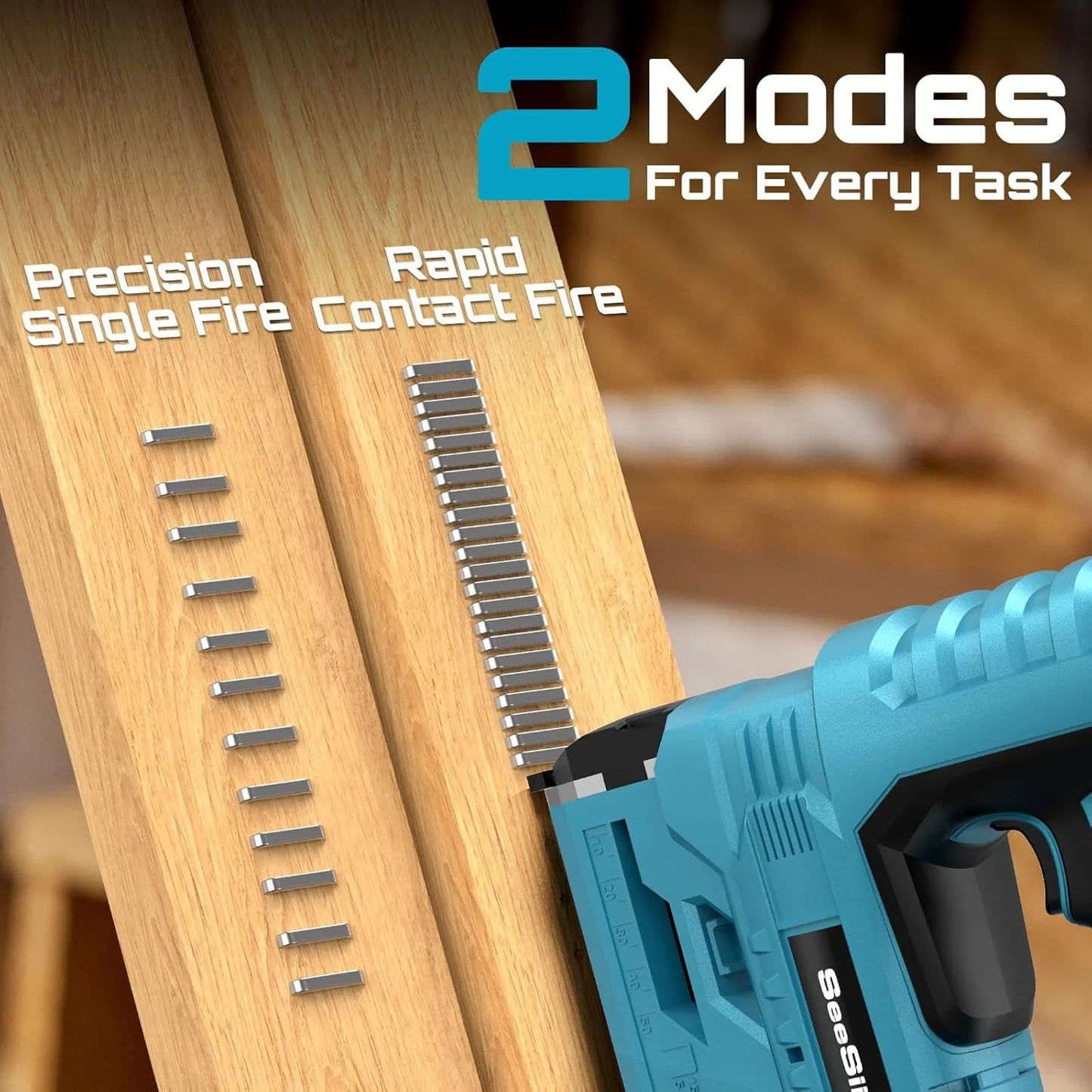Seesii Cordless Brad Nailer With 1000 Nails And 2 Batteries