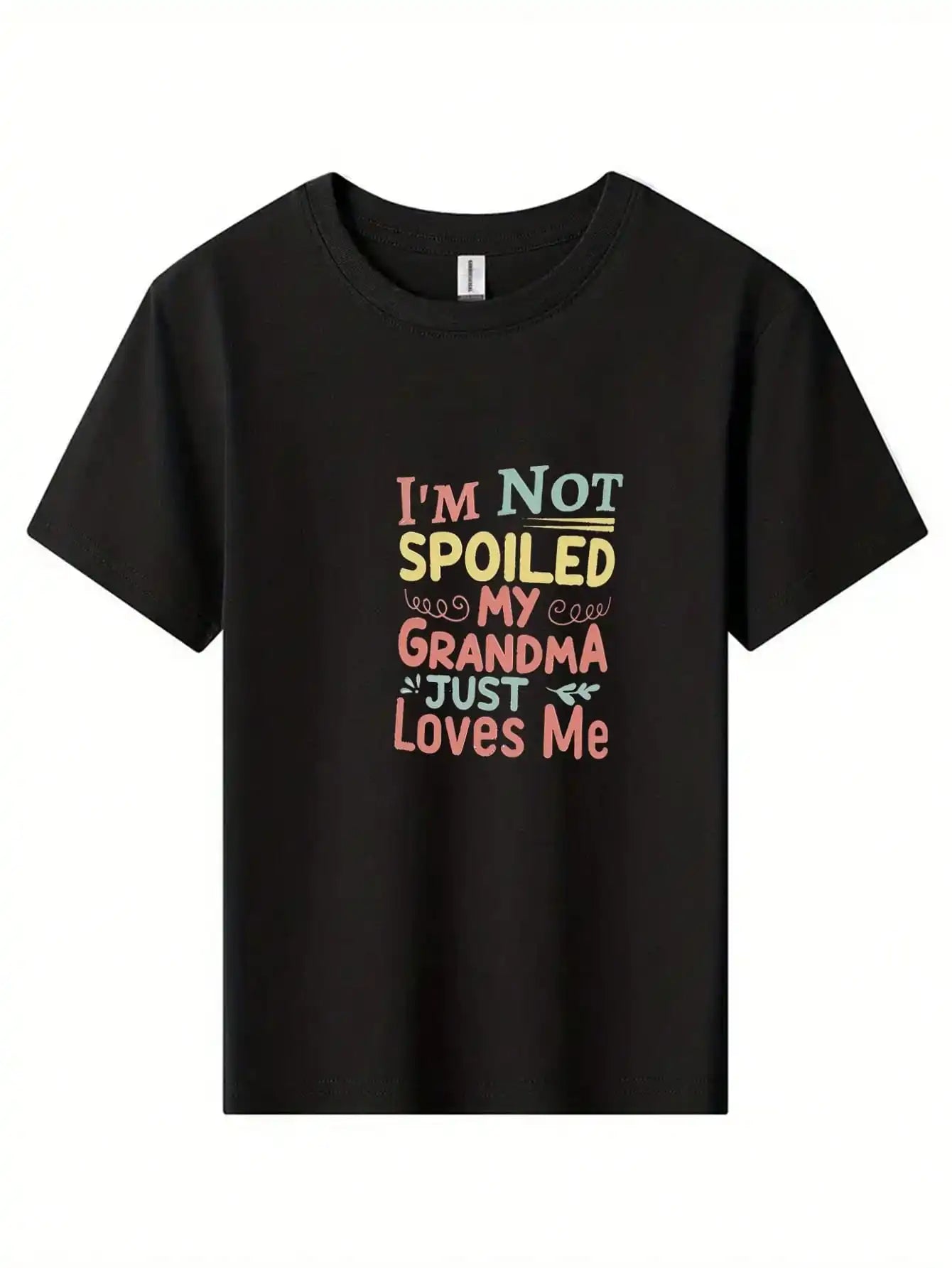 Tween Boys Cotton Graphic Tee Not Spoiled Grandma Loves Me
