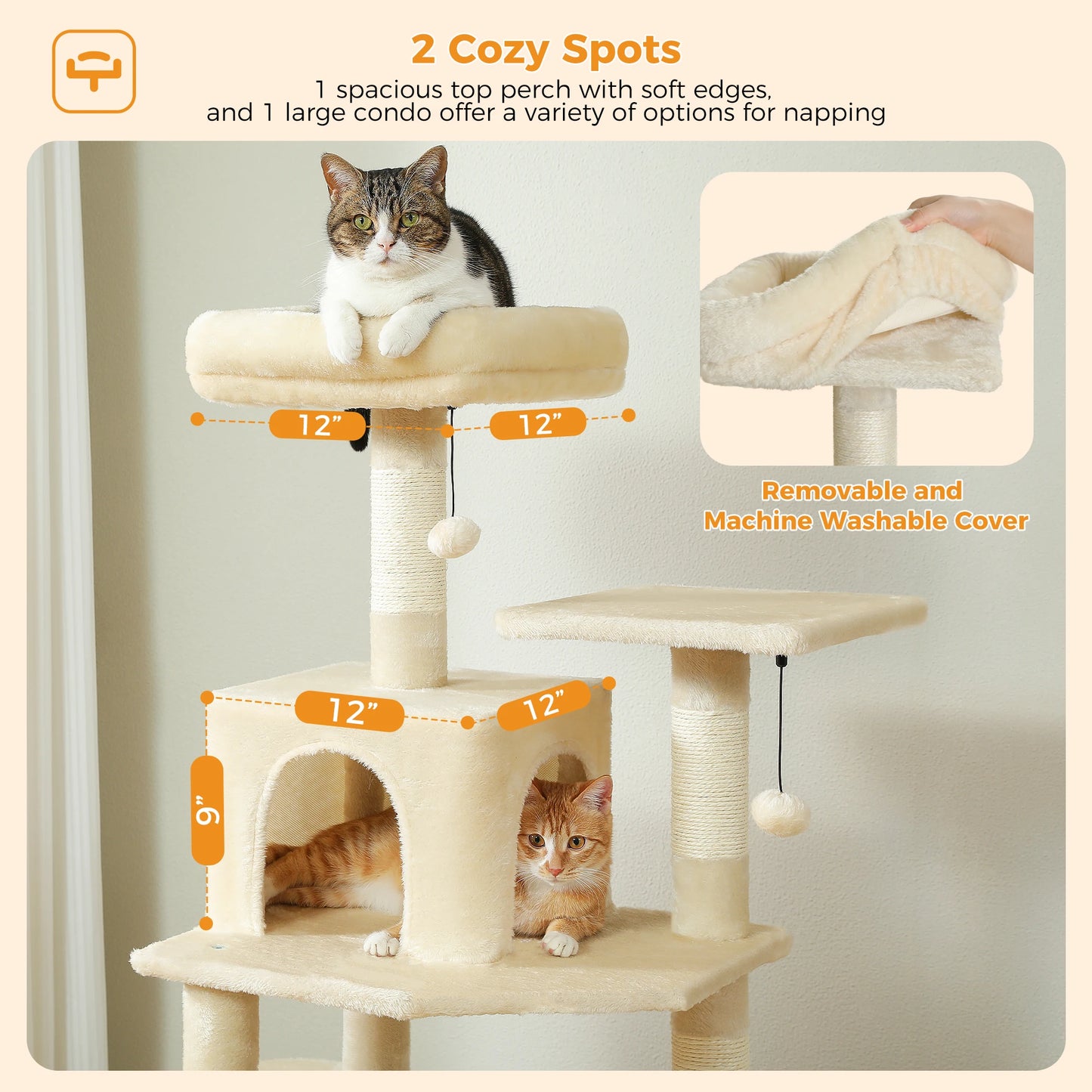 PAWZ Road Cat Tree Tower With Sisal Scratching Posts Hammock