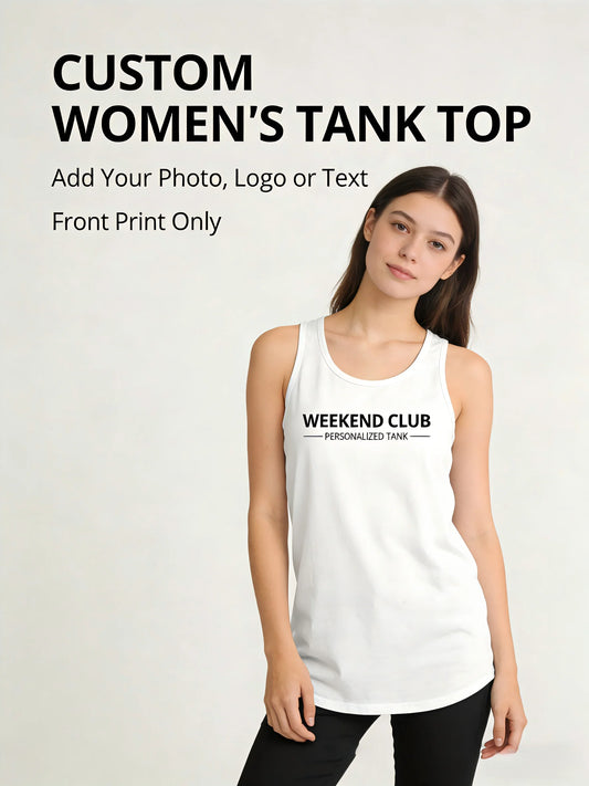 Personalized Women's Tank Top Custom Photo Logo Sleeveless Tee