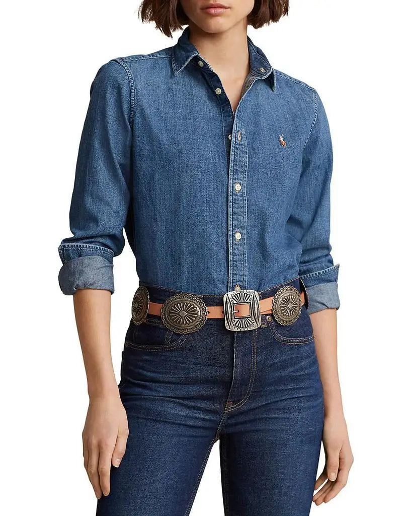 Ralph Lauren Denim Button Down Shirt Casual Everyday