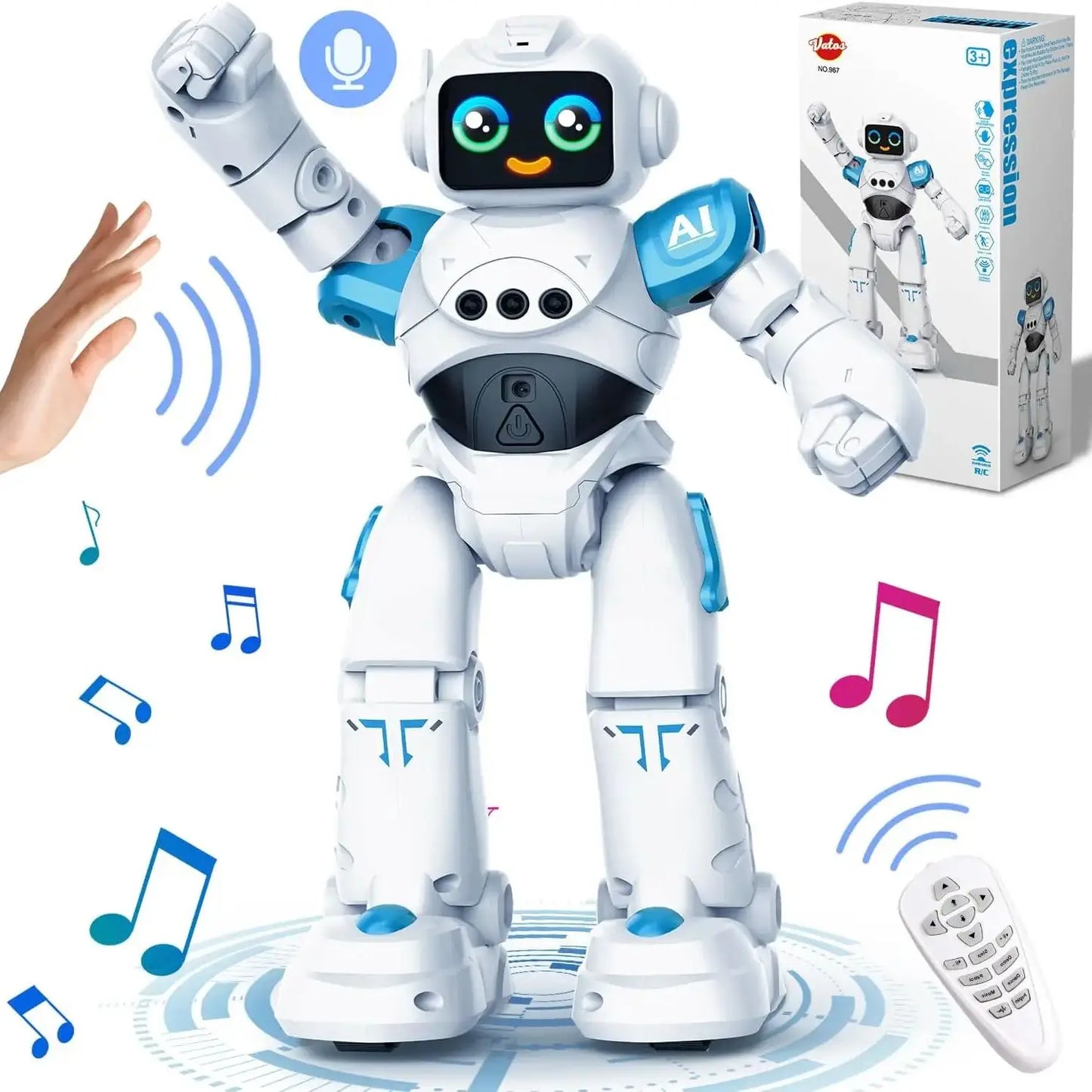 VATOS RC Smart Talking Gesture Sensing Robot Toy for Kids
