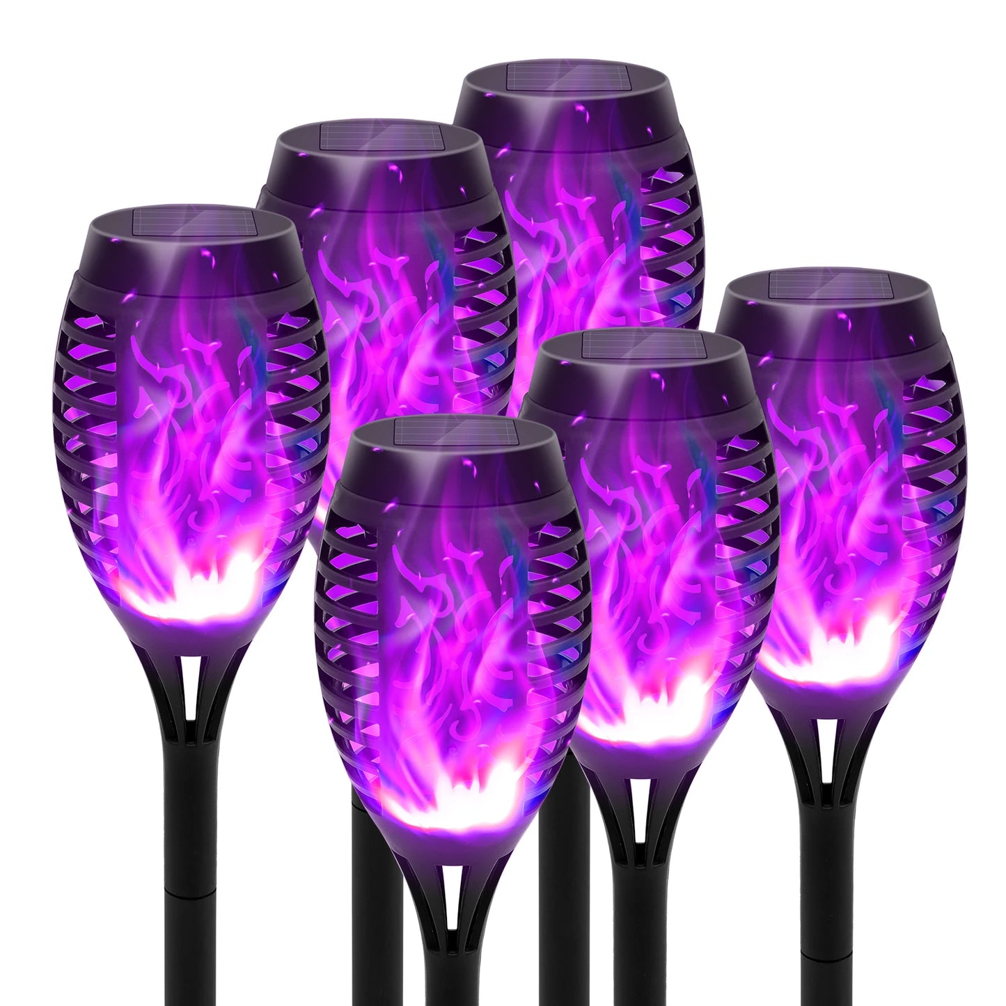 Solar Flame Torch Lights LED Flickering Outdoor Lawn Path Decoration