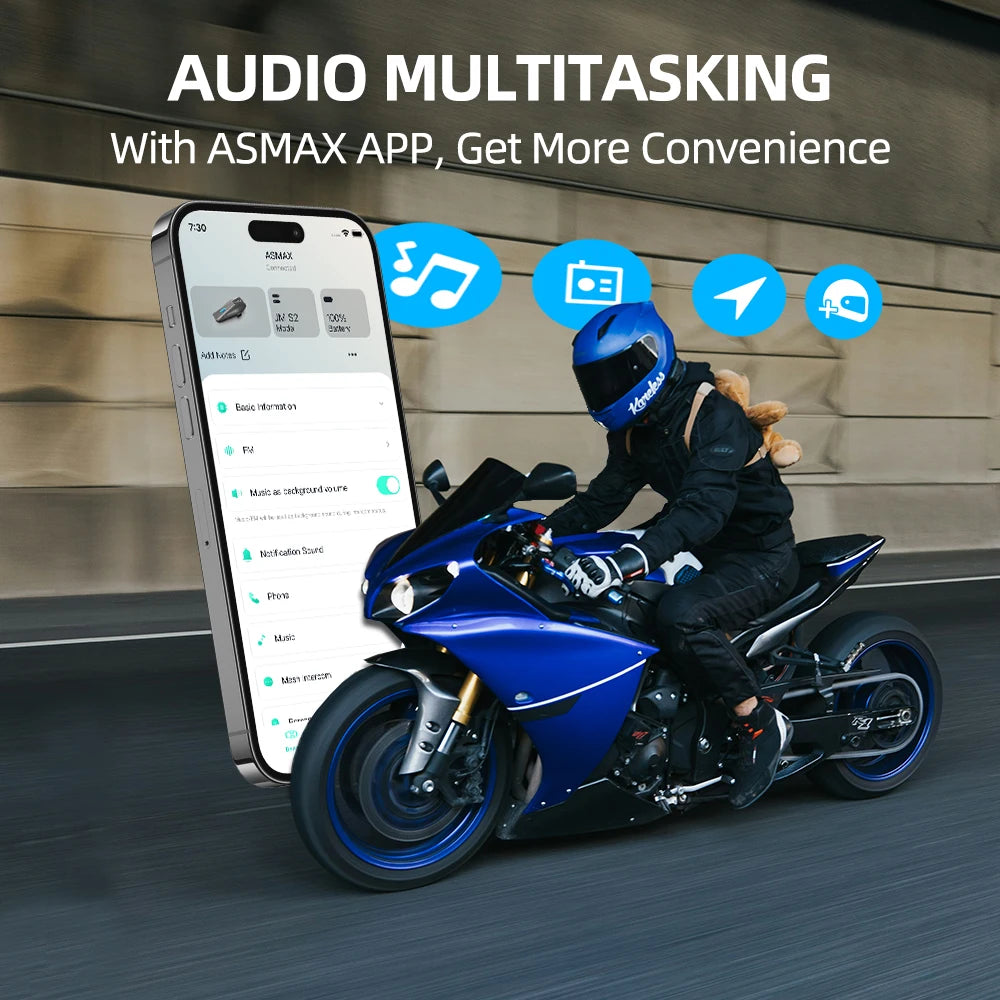 JimiLife Motorcycle Helmet With Bluetooth Earphones And 2 Kilometer Intercom