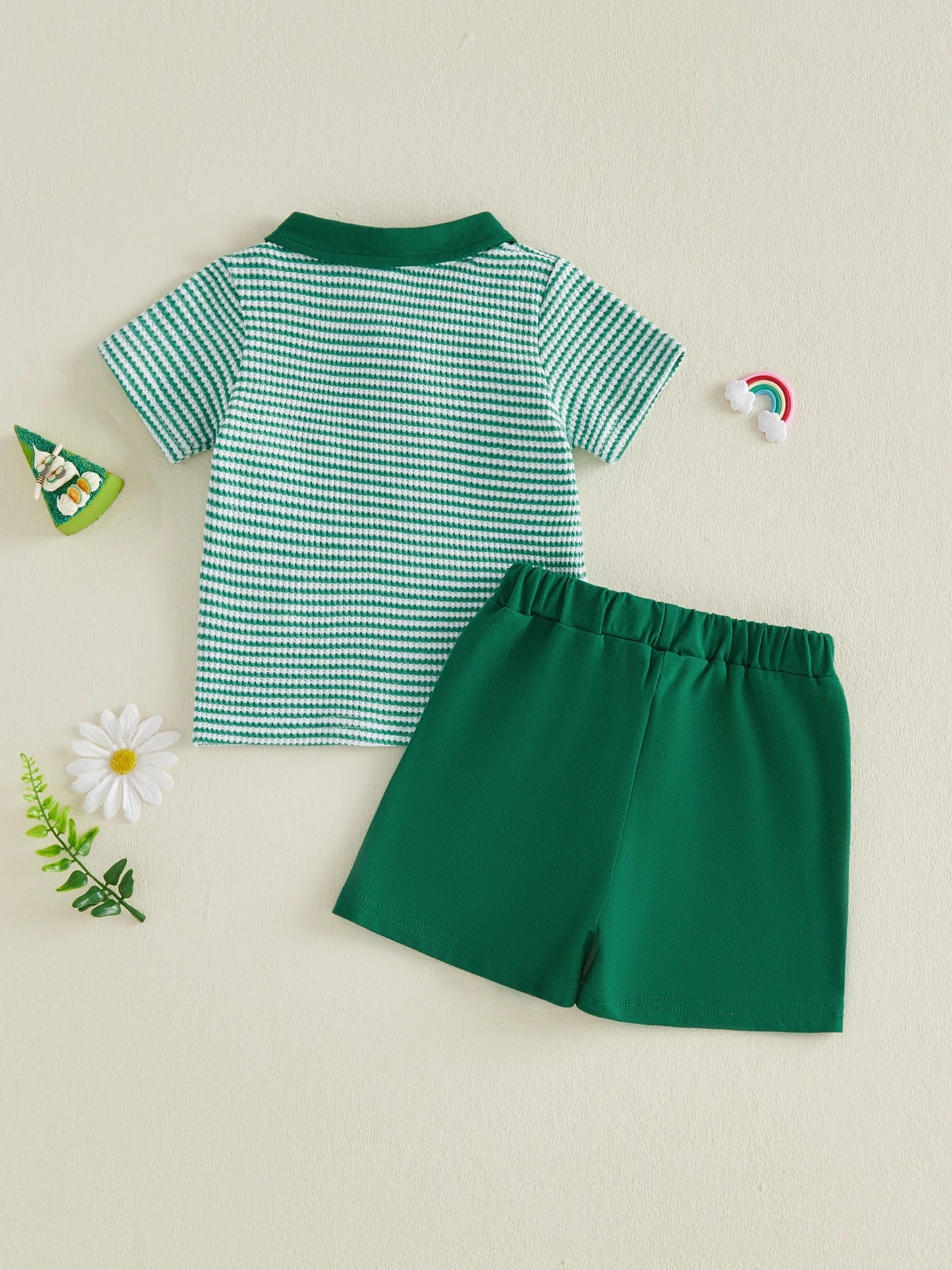 Dinosaur Print 2-Piece Toddler Summer Outfit Set Unisex