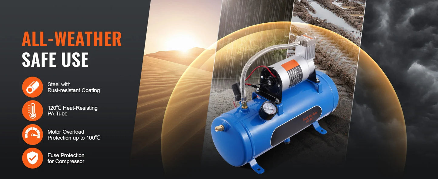 SucceBuy 12V Air Compressor With Tank For Train Horn