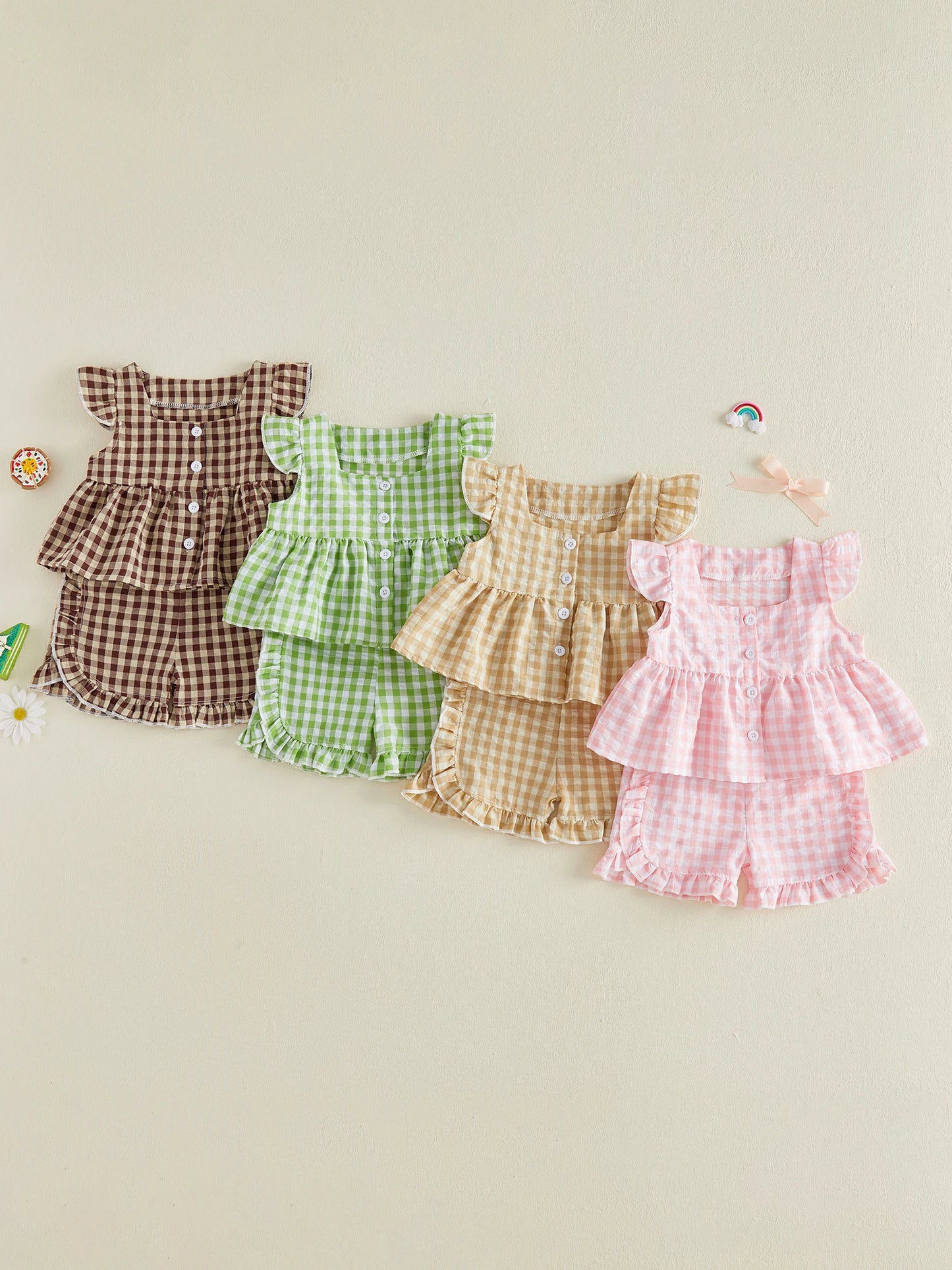 Infant Baby Short Sleeve T Shirt And Elastic Shorts Set