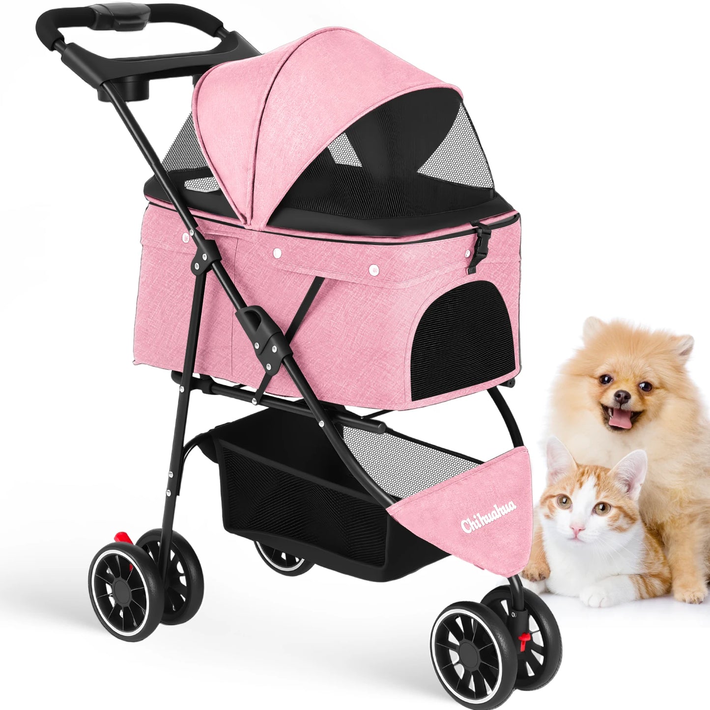 Chihuahua Pet Stroller For Dogs And Cats Foldable Portable