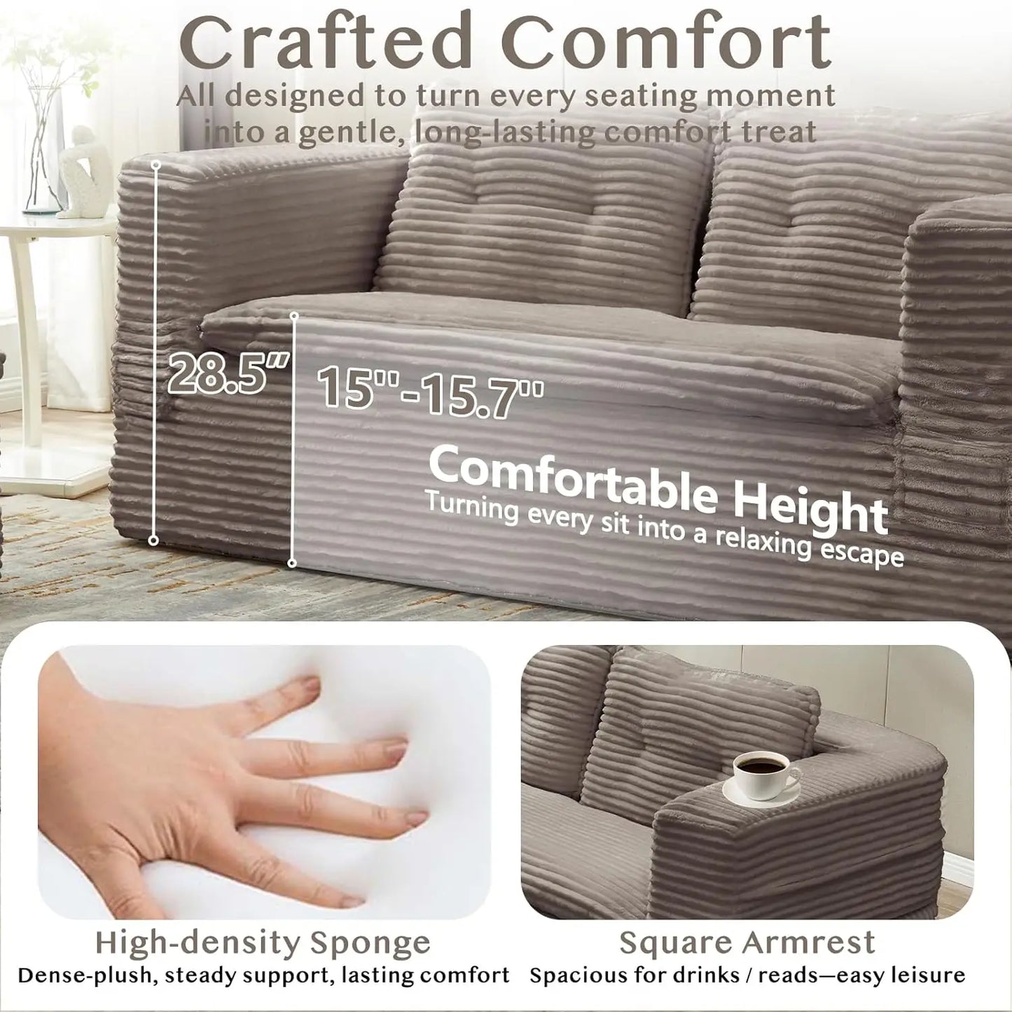 Corduroy Futon Sofa Bed L Shaped Sleeper With Chaise