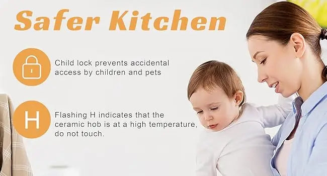 Karinear Ceramic 2 Zone Electric Hob 3200W With Safety Lock