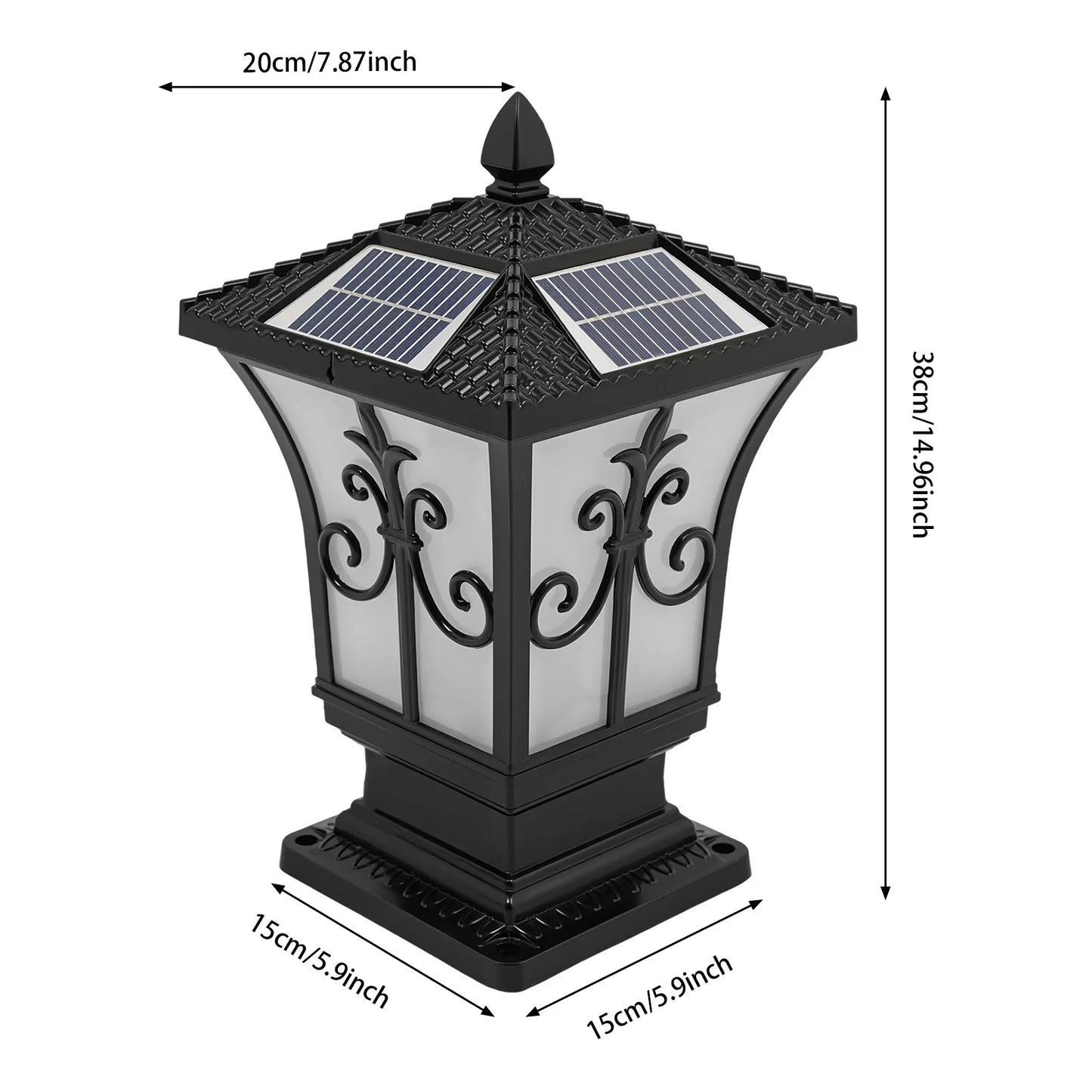 Bymaocar Outdoor Solar Post Light 85-265V Garden Remote Control