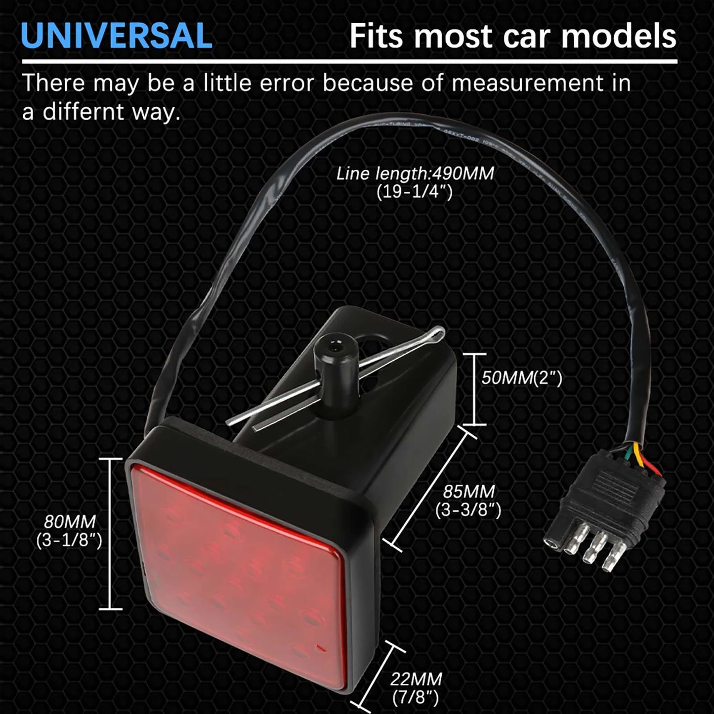 12 LED Brake Light Trailer Hitch Receiver Cover