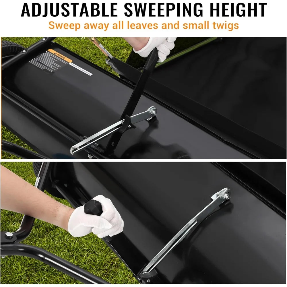 Tow Behind Lawn Sweeper Heavy Duty Leaf Grass Collector