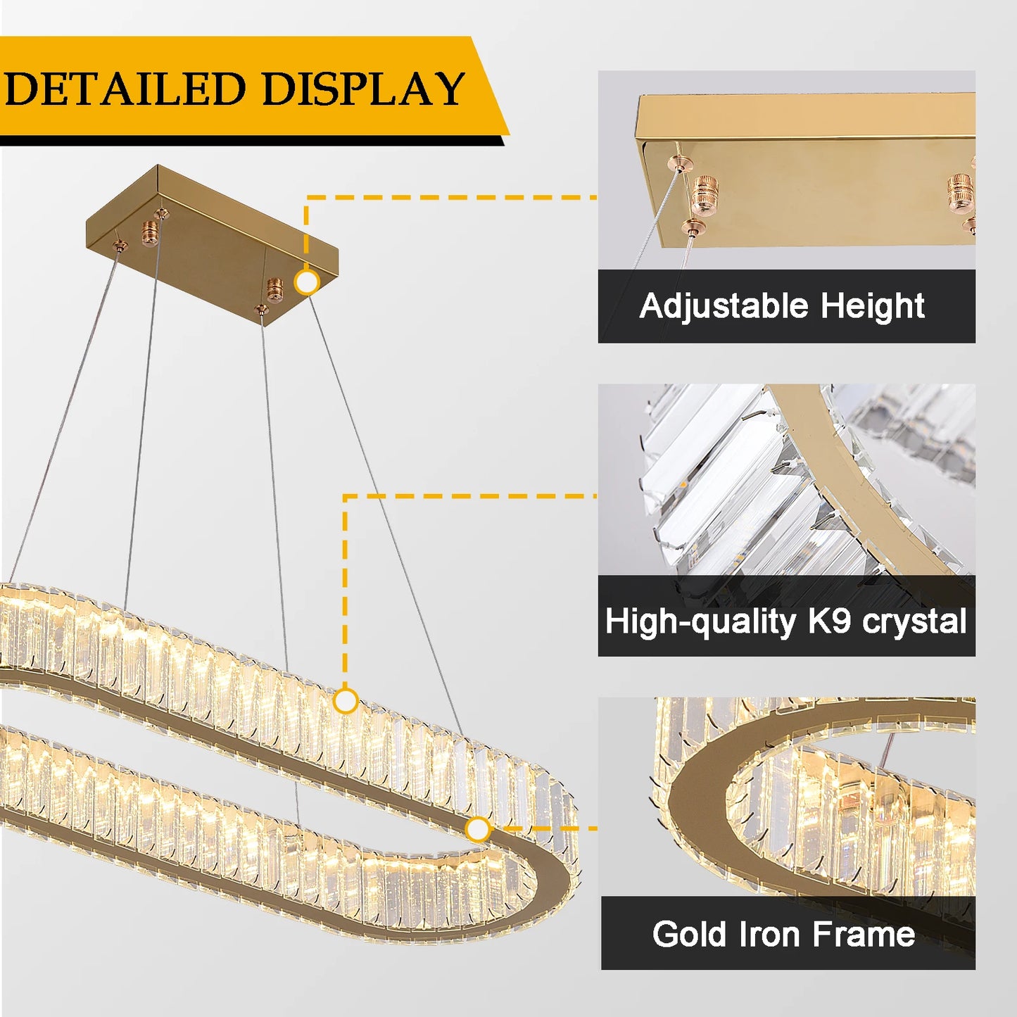 Vinilky Modern Crystal Ceiling Chandelier for Living Room