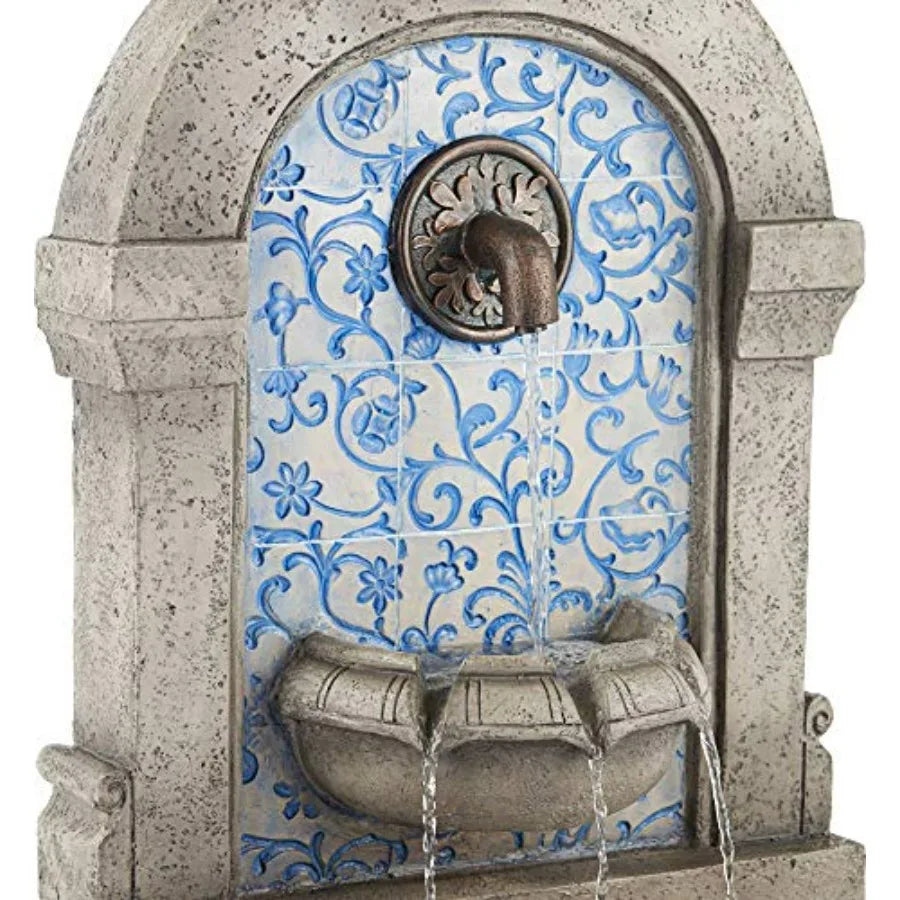 Italian Outdoor Decor Faux Stone Floor Fountain Waterfall Garden Feature