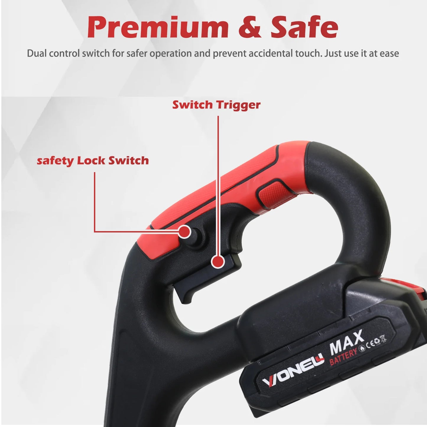 Cordless Electric Weed Wacker 21V With 2x2.0Ah Battery