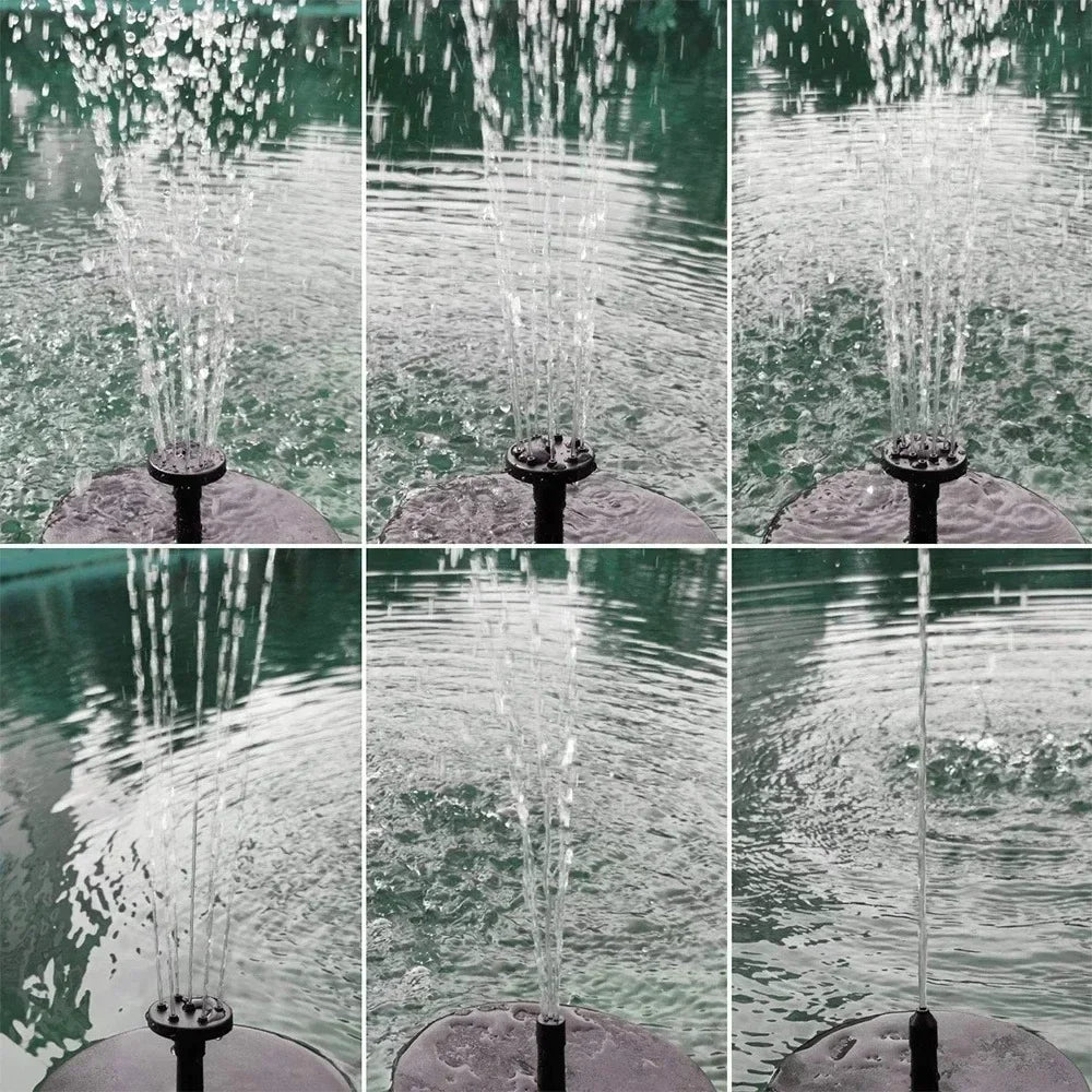 Solar Fountain Pump For Bird Baths And Ponds With Nozzles