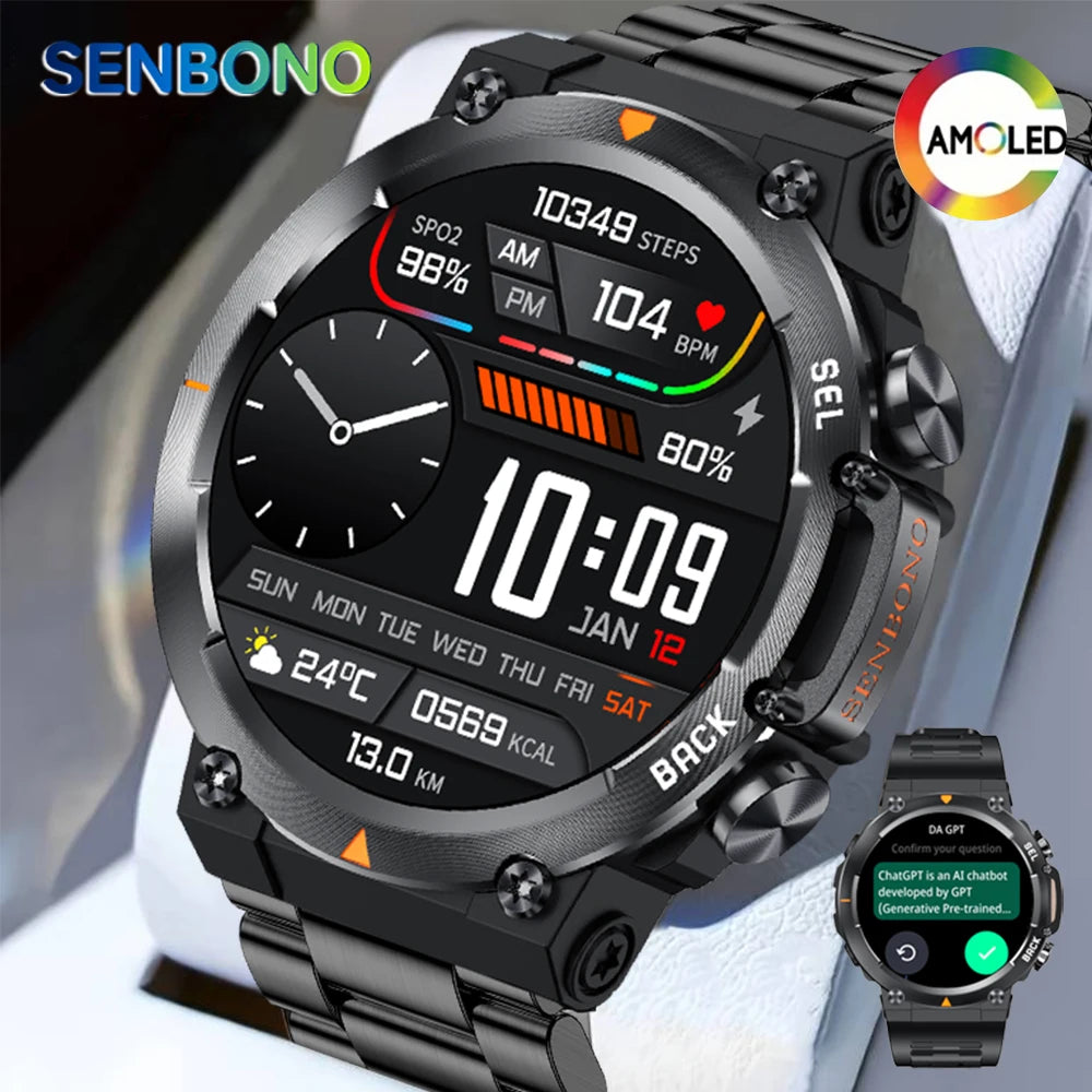 SENBONO MAX18 Smartwatch For Men With AMOLED Screen AIGPT
