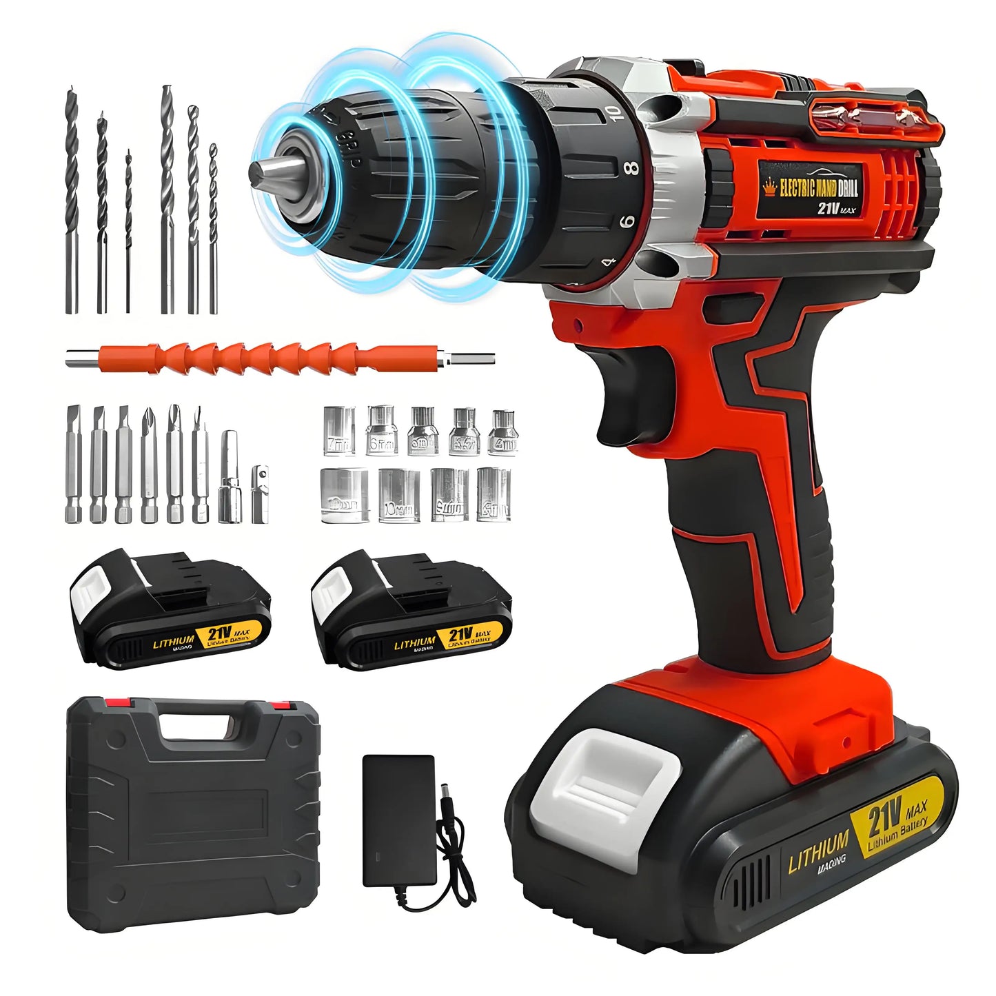 21V Cordless Drill Set for Home DIY Projects Includes Battery