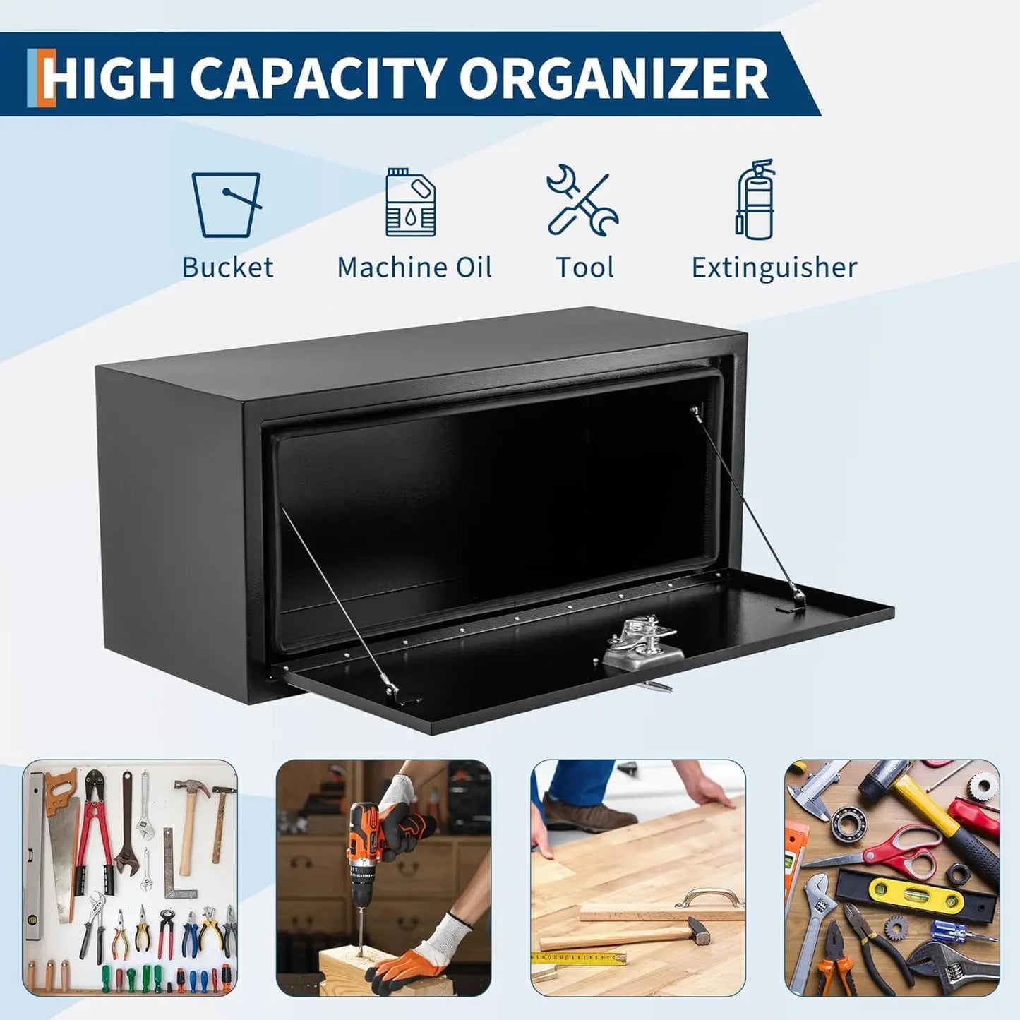 Twister.CK Heavy Duty Aluminum Truck Tool Box Waterproof Storage Chest