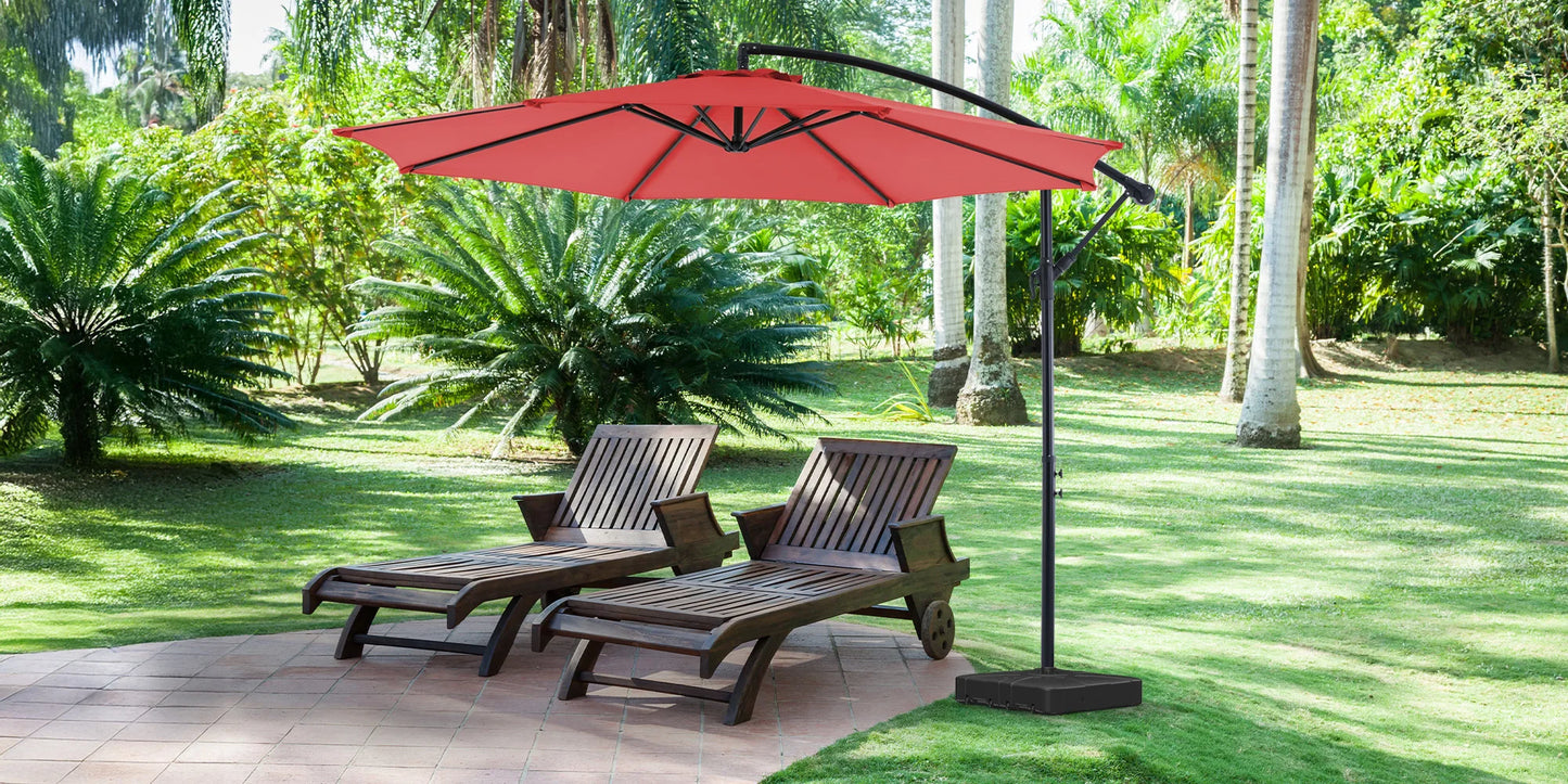 JHK Outdoor Cantilever Patio Umbrella With Easy Tilt UV Protection