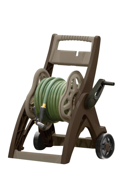 Suncast 175 Foot Hosemobile Hose Reel Cart Gray And Taupe With Large 7 Inch Wheels