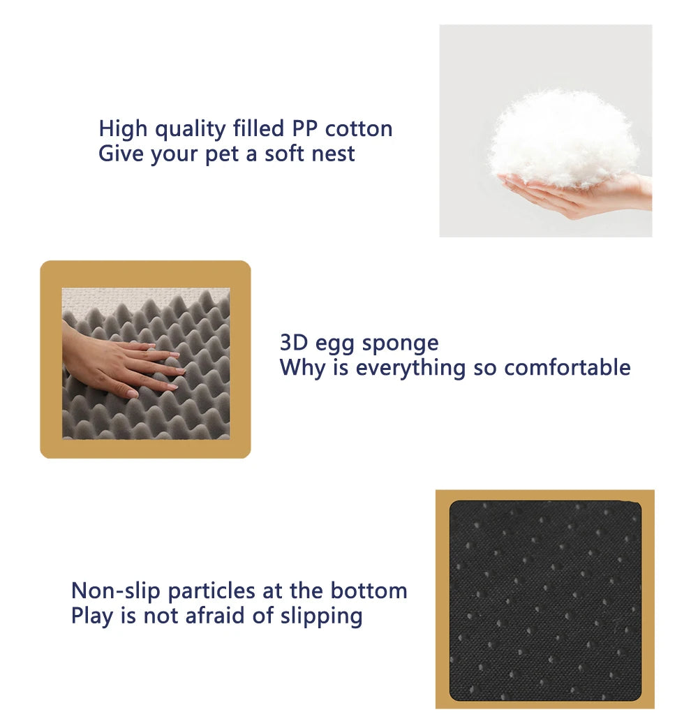 Three Sided Surround Dog Bed With Full Filling For Pets