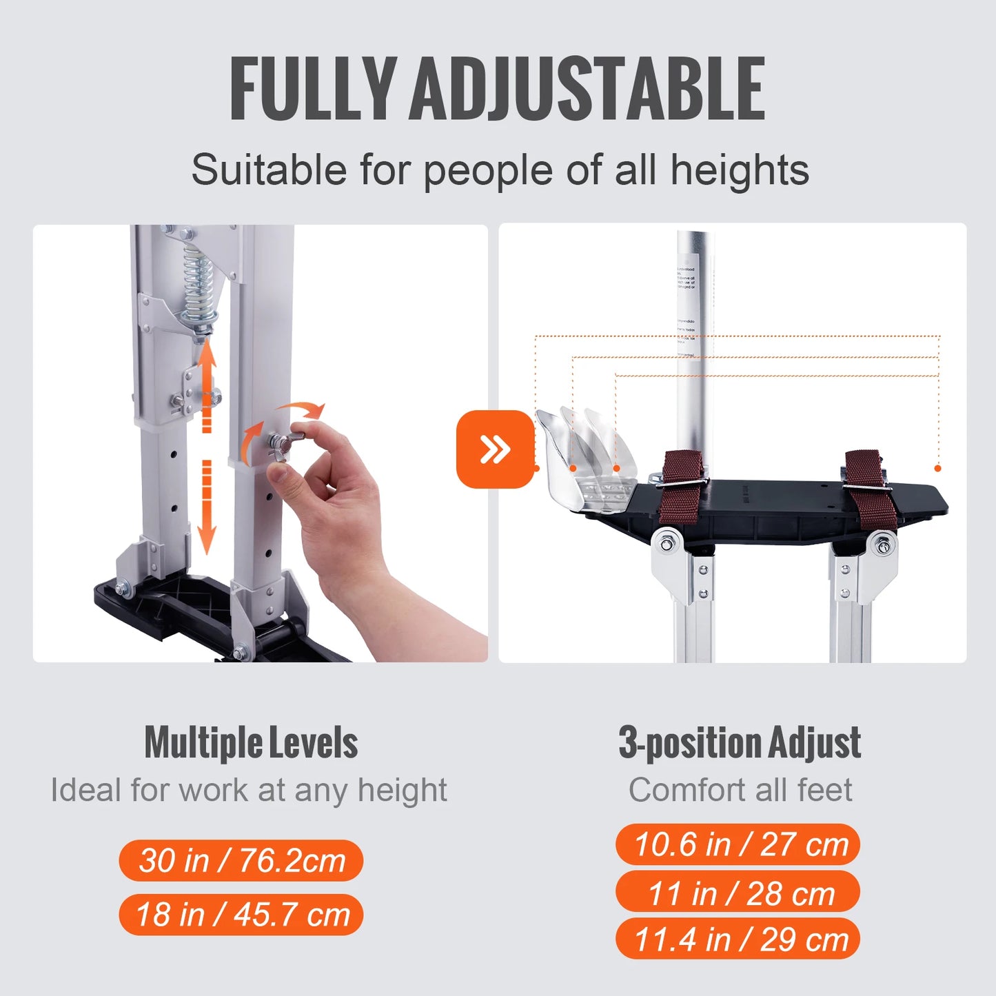 Drywall Stilts Adjustable Aluminum Tool With Knee Pads
