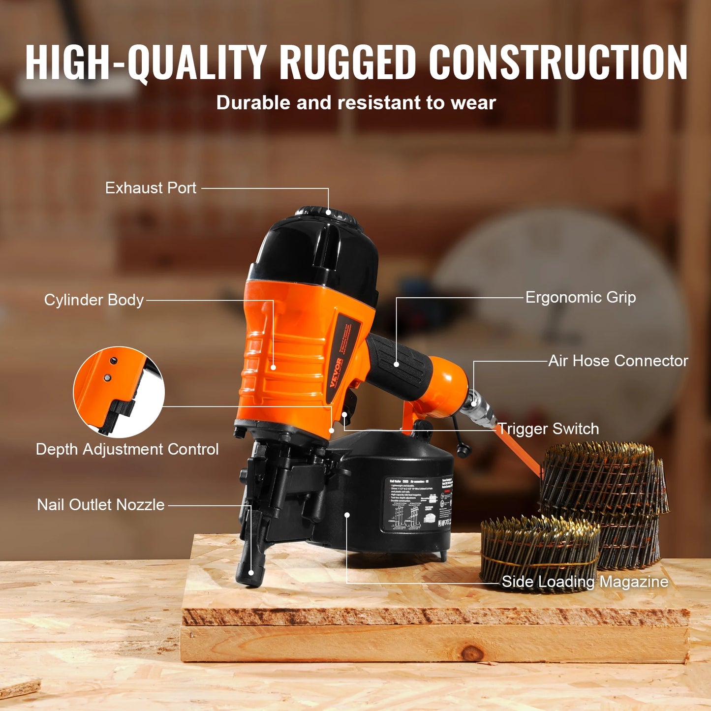 VEVOR Siding Nailer Coil CN65 CN55 CN70 CN83 CN90 Pneumatic