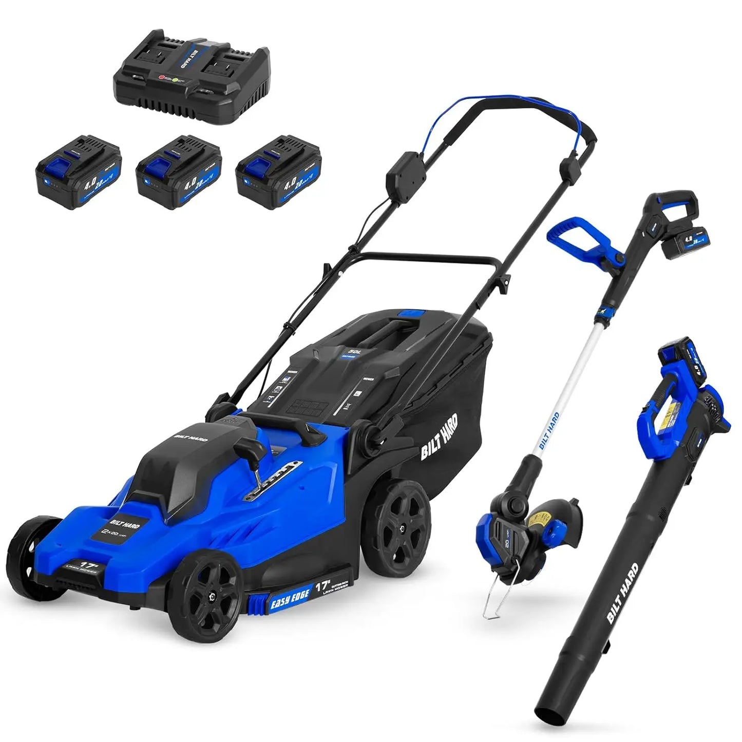 40V Cordless Lawn Mower And String Trimmer Leaf Blower Set