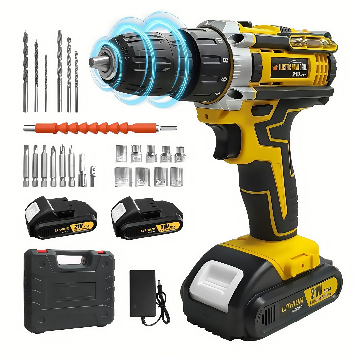 21V Cordless Drill Set for Home DIY Projects Includes Battery