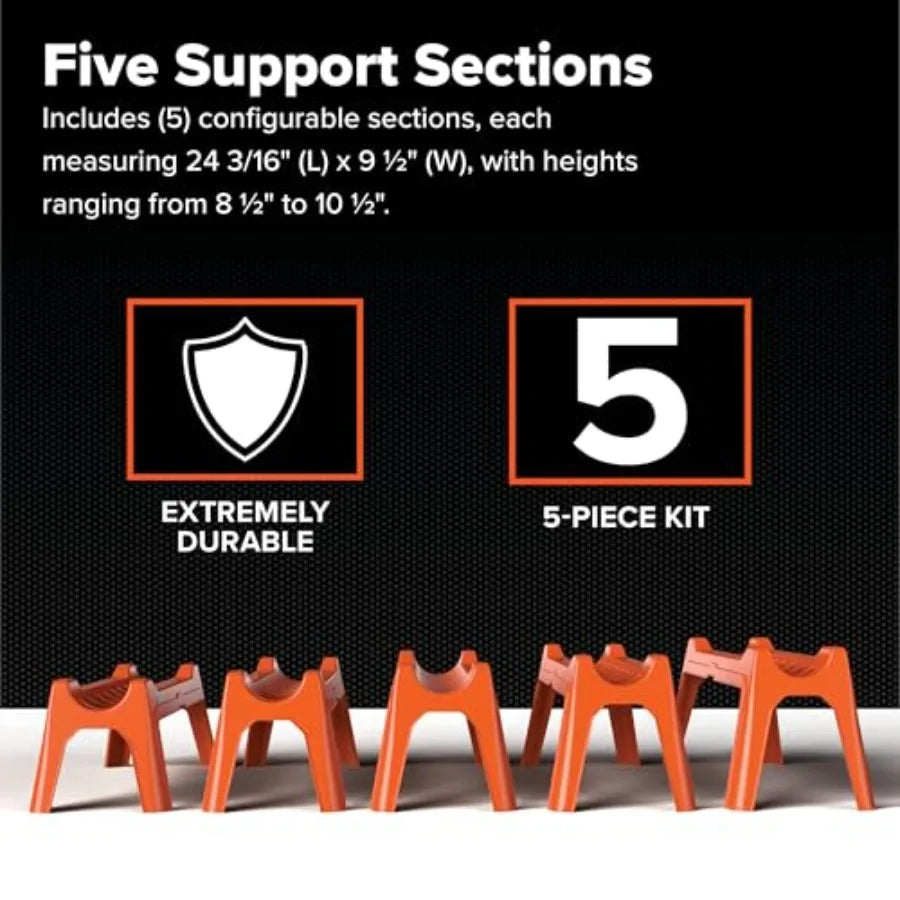 RV Sewer Hose Support Kit Extends Over Uneven Terrain