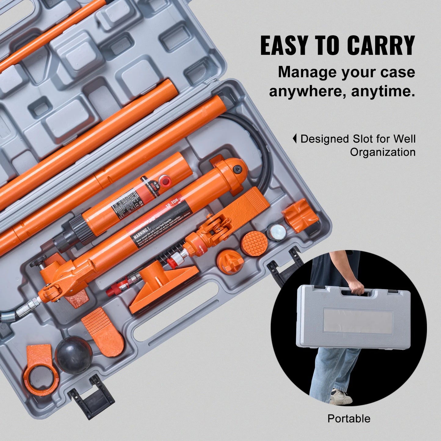 Succebuy Porta Power Kit Hydraulic Jack for Auto Body Repairs